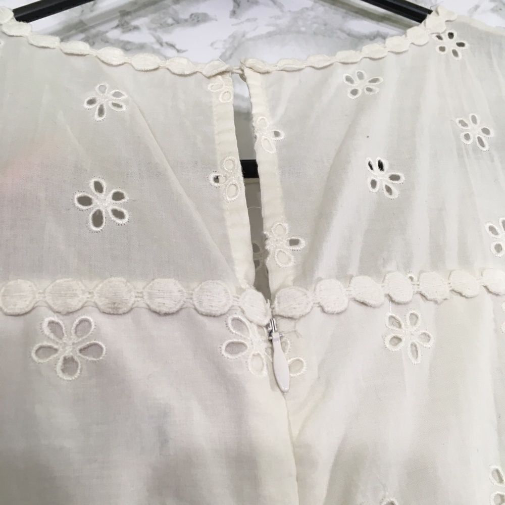 NWT J. Crew Ivory Eyelet Dress Sleeveless Sheath Scalloped Hem Summer Women's 00 - Picture 9 of 15